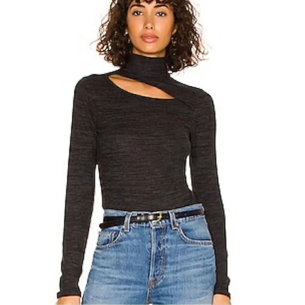 n:PHILANTHROPY | NWTs Long Sleeve w/ Cutout Cambria Bodysuit in Charcoal Size XS